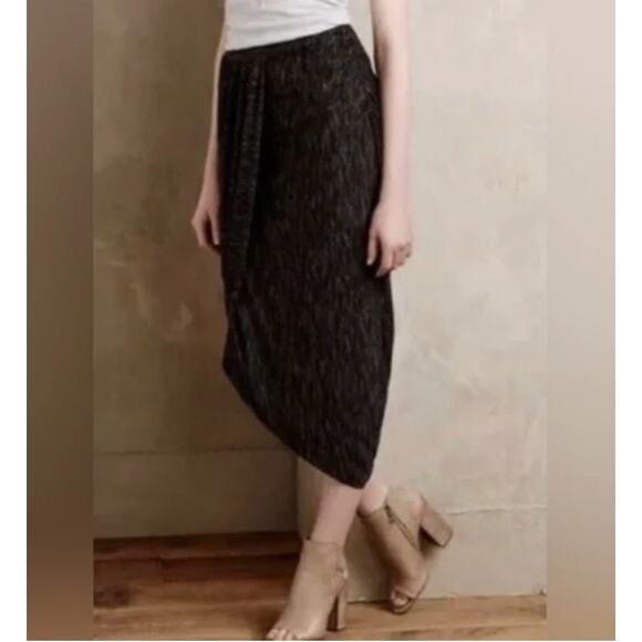 Anthropologie Saturday Sunday Small Gray Asymmetrical Maxi Fitted Stretchy Skirt - Picture 1 of 8